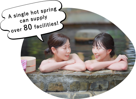 A single hot spring can supply over 80 facilities!